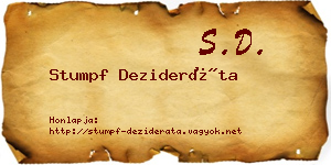 Stumpf Dezideráta névjegykártya